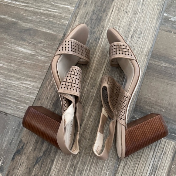 Cole Haan Leather Kim City Slingback Block Heel Sandal size 10 - Picture 6 of 9